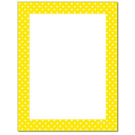 Polka Dots Letterhead Laser & Inkjet Printer Paper (100 Sheets, Bright Yellow)