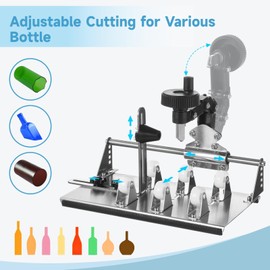 Homaisson Glass Bottle Cutter, Wine Bottle Cutter Kit for All Shapes, Bottle Cutter Glass Cutter kit Round Square, Bottles Cutter DIY Craft Kit with Adjustable Arm