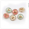 5 Pcs Metal Rhinestone Honey Bee Botton Round Shape Button