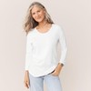 Lands' End Women's 3/4 Sleeve Lightweight Jersey Shirttail Tee X-Large