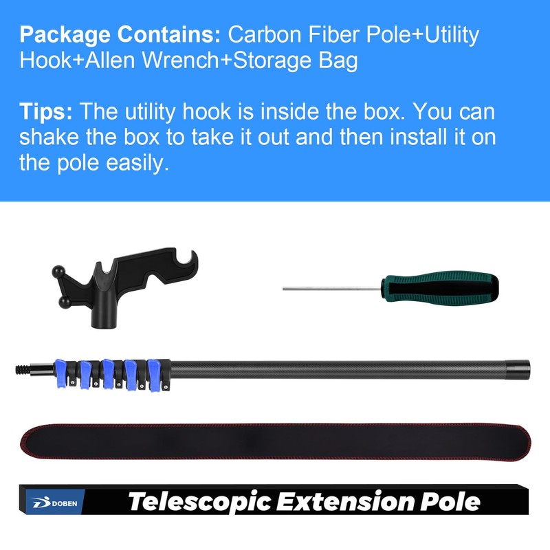 DOBEN Carbon Fiber Christmas Light Pole Hanger Tool Tree, 4.7