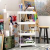 SPACEKEEPER Storage Cart, 4-Tier Mobile Shelving Unit, Bathroom Rolling Cart