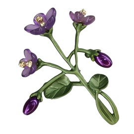 SOIMISS Violet Flower Enamel Lapel Pins Crystal Gillyflower Brooch Badges Collar Pin Jewelry for Clothing Bags Backpacks Jackets Hat Scarves Decor Wedding