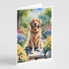 Caroline's Treasures Golden Retriever Spring Path Greeting Cards Pack of