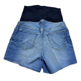 Ingrid & Isabel Isabel Maternity Crossover Panel Midi Jean Shorts - by Ingrid & Isabel - 00/24