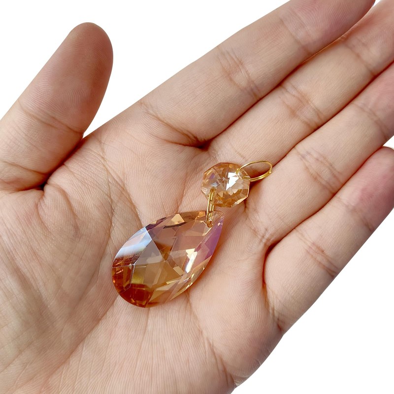 PATIKIL Teardrop Crystal Chandelier, 6 Pack 160mm Length Prisms Part