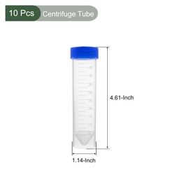 YOKIVE 10 Pcs Plastic Centrifuge Tube, Laboratory Tube with Conical Bottom Self Standing | Identify Fill Level, Great for Molecular Biology (Blue, 45ml)