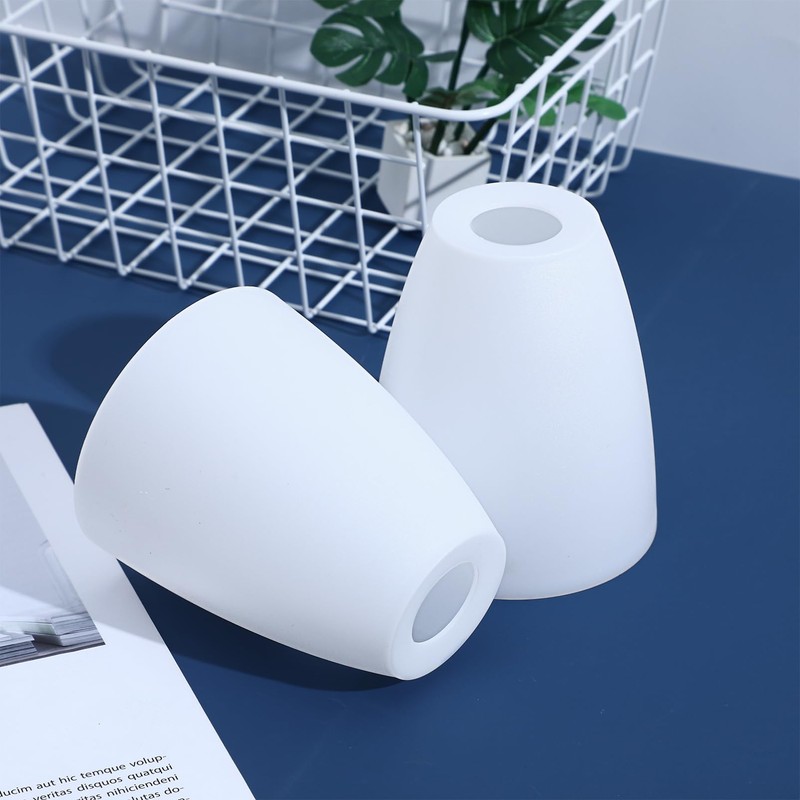 SEWACC 2pcs Plastic Lamp Shade Replacement E14 Lampshade Cover White
