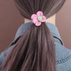 Telephone Line Hair Rope Plastic Sweet Crystal Flower Ponytail Holder