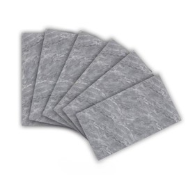 J&V TEXTILES 6PCS Marble Peel and Stick Backsplash Waterproof Washroom Wall Panels, Peel and Stick Tile, PVC Wall Panels for Kitchen, Bathroom - 11.8"x23.6" Kitchen Tile (Gray)