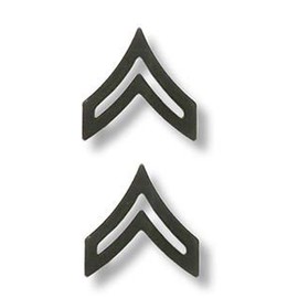 American Packing & Gasket Army Corporal E-4 Pin-On Rank Pair - Black