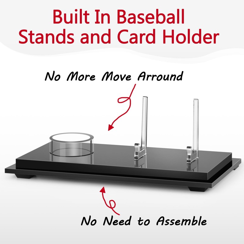 Acrylic Display Case Box for Baseball and Cards, Dual Baseball