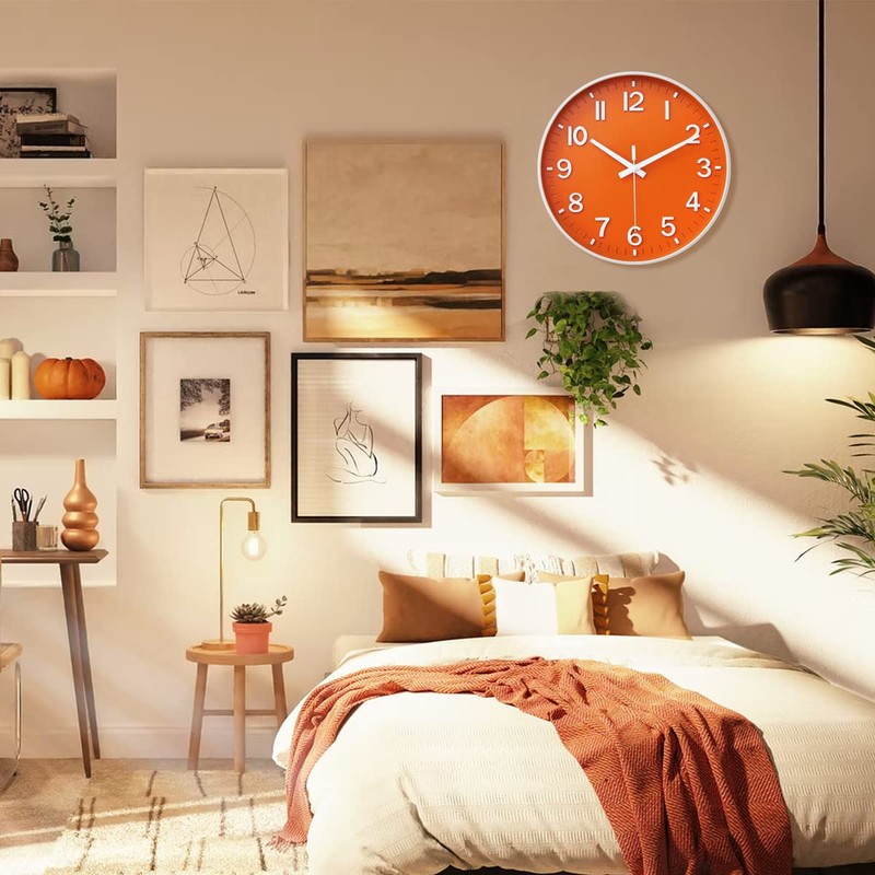 HZDHCLH Radio-Controlled Clock 30 cm Large Dial Wall Clock Silent