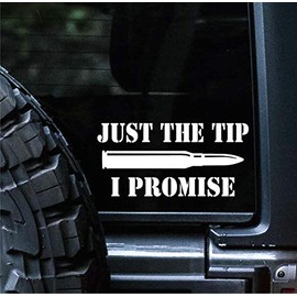 Sunset Graphics & Decals Just The Tip I Promise Decal Vinyl Car Sticker Constitution | Cars Trucks Vans Walls Laptop | White | 6 inches | SGD000236