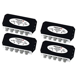4x PremiumX PXD 41 DiSEqC Switch 4/1 Switch 2.0 Compatible Motor C with Weatherproof Housing DVB-S/S2 SAT Digital Full HD 3D and HDTV
