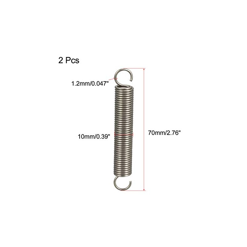 sourcing map Tension Spring Wire Diameter 0.047" , OD 0.39"