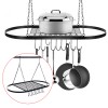 Kitchen Storage Hanging Pot Holder Pan Hanger Shelf Cookware 9-Hooks