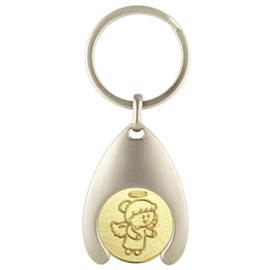 EnerChrom Keyring – Shopping Trolley Token Guardian Angel Lucky Charm – Colours Silver or Bi-Colour, Lovely Lilli (B C), Modern