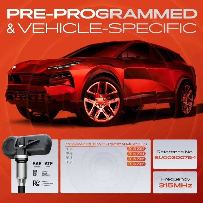 A-Premium 4PCS Pre-Programmed TPMS Sensor Tire Pressure Monitoring Sensor -
