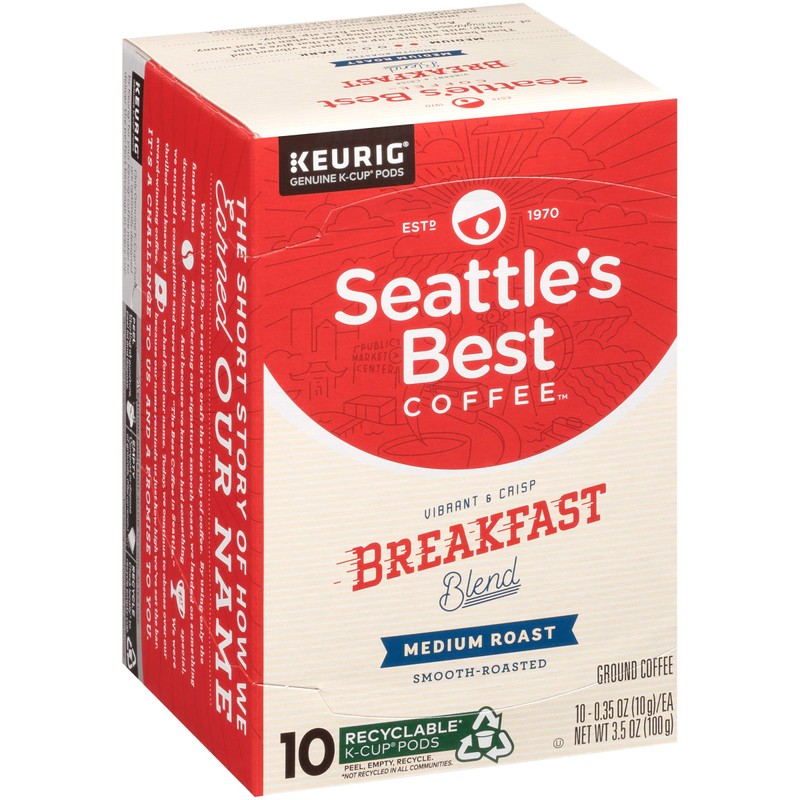 Seattle’s Best Coffee K-Cup Pods, Breakfast Blend, Medium Roast Smooth-Roasted