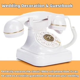 RetroVox Audio Guest Book Wedding Phone Guestbook Record Customized Audio Messages with Voicemail Vintage Style for Bridal Shower, Birthday Party Baby Shower Anniversary Engagement