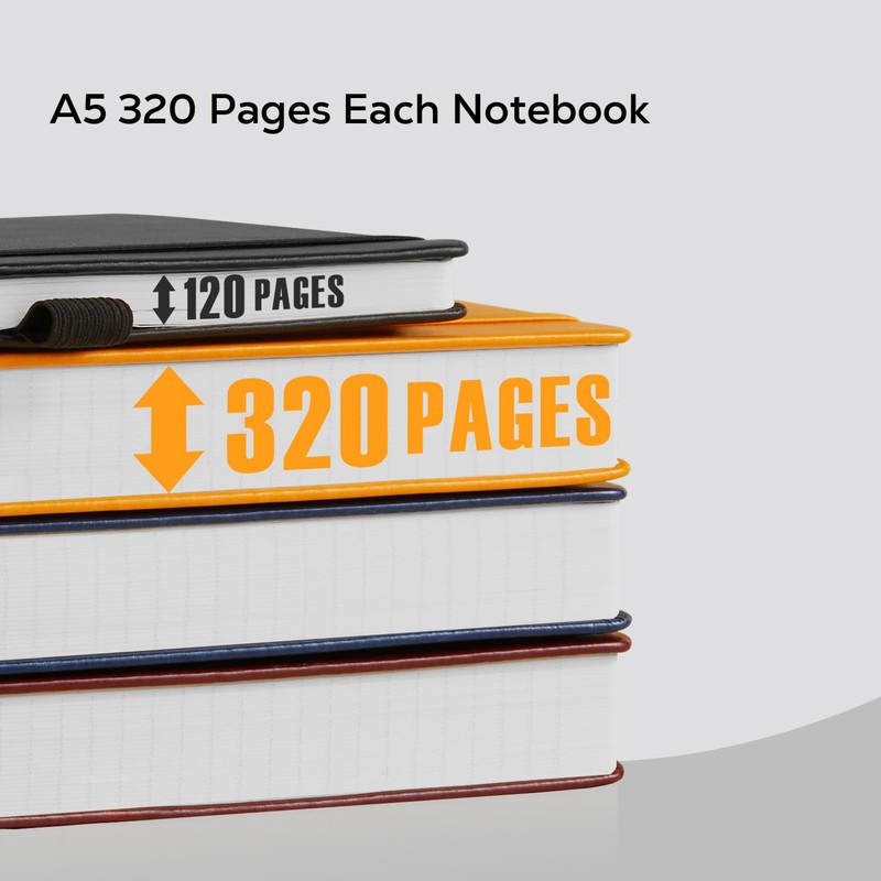 Hardcover Lined Notebook Journal for Writing, 320 Pages Leather Thick