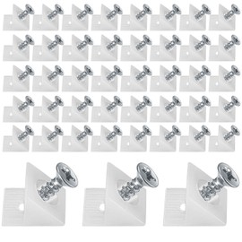 Pack of 120 Drawer Wedges, Hanging Drawer Bases, Cabinet Back Wall, Plastic Back Wall Holder with Screws - White (120)