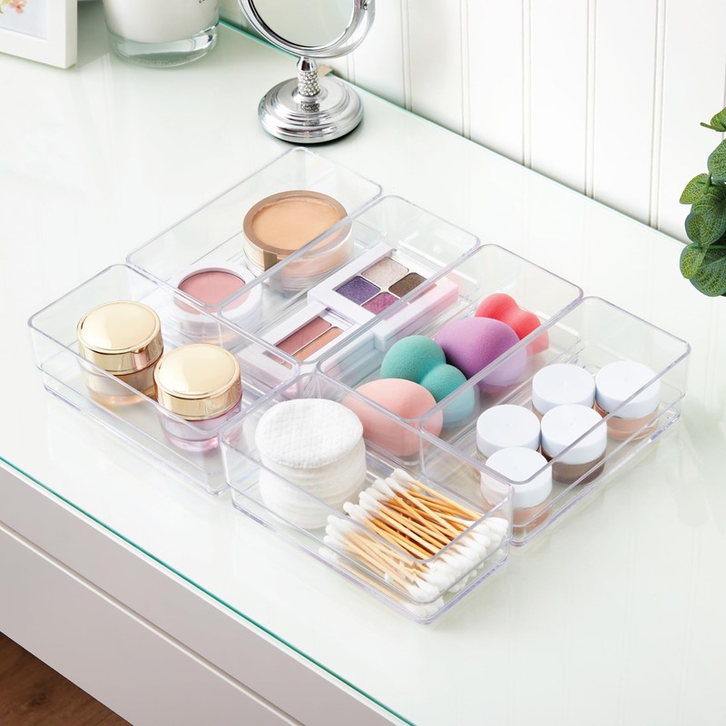STORi SimpleSort 6-Piece Stackable Clear Drawer Organizer Set | 6"