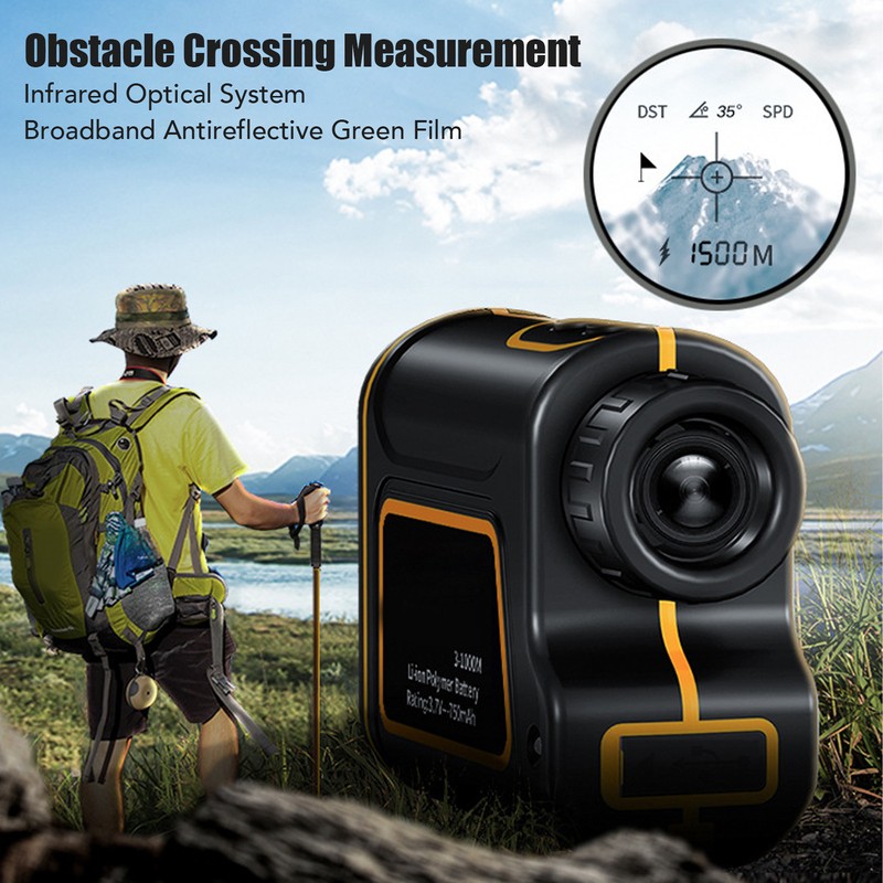 Telescope Range Finder 6X Magnification LCD Touch Screen Laser Distance