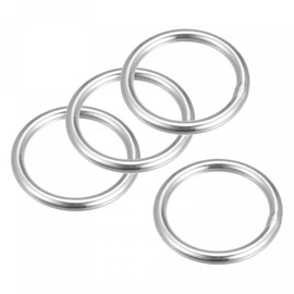sourcing map 316 Stainless Steel Round Ring Welded O-Rings 40mm(1.57") ID 5mm Thick 4pcs