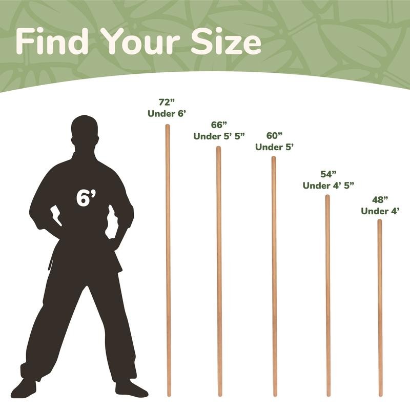 BambooMN Bamboo Bo Staff Round End - Diameter: 1", Length: