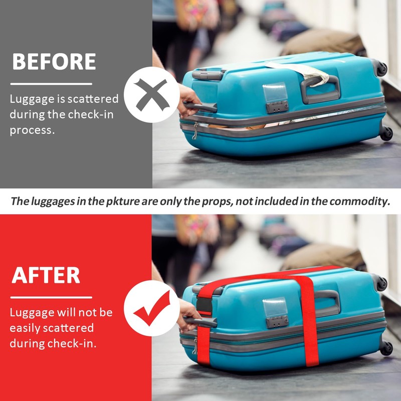 vivinin 4 Pack Luggage Straps, Luggage Belt with Buckle Closure,