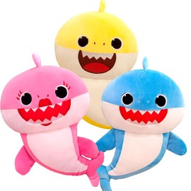 HYMBCFW Shark Peluche, 3 Pieces Shark Poupee en Peluche Animal Plush Doll Cartoon Poupées Plush Toys Soft Poupées en Peluche Jouets en Peluche Cadeaux Enfants Pour Fêtes d'Anniversary (20 cm)