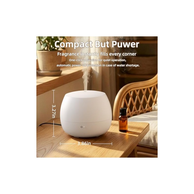 Essential Oil Diffuser, Small Ultrasonic Aromatherapy Diffuser with Auto-Off Function,