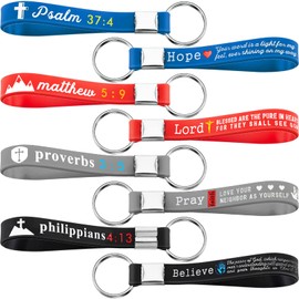 Sureio 24 Pcs Christian Bible Keychains with Scripture Inspirational Religious Keychains Verses Church Gift(Vibrant Colors)