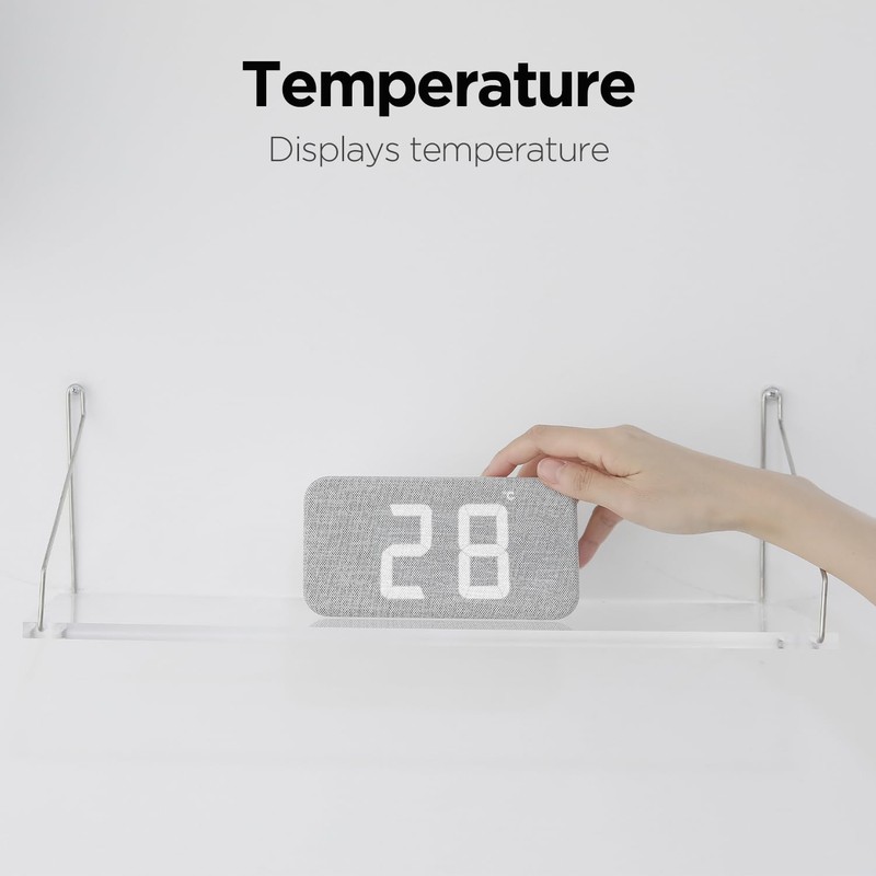 mooas Cosy Fabric LED Desk Clock, Digital Alarm Clock with