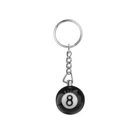 ODETOJOY Billiards Keychain Pool Ball Keychain Lucky 8 Ball Pool Player Gift for Billiards Lover Black 8 Key Ring Dia 1inch (1pc/set)
