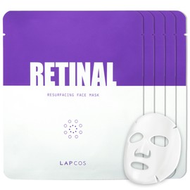 LAPCOS LAPCOS Retinal Resurfacing Mask - Korean Skin Care Mask w/Retinal, Hyaluronic Acid, Niacinamide & Centella Asiatica - Soothing Face Mask Spa Gifts for Women - Firming Face Mask (5 Count, 1.05 oz)