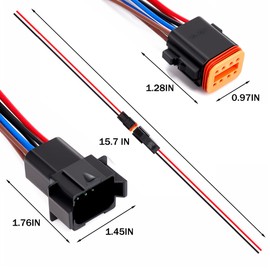 Laisomeke 8 Pin Electrical Wire Connector, 8pin Male Female Plug Socket Quick Disconnect Waterproof Plug Play with 16 AWG 7.9 inch Wire for Car Truck Motorcycle Marine Boat(1pack)¡­