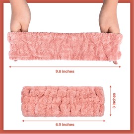 3 Pieces Spa Facial Headband for Makeup and Washing Face Women Spa Yoga Sports Shower Facial Head Band Elastic Head Wrap for Girls and Women (Pink, Gray, Dark Brown)