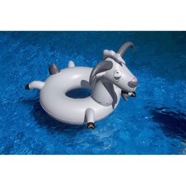 Swimline Inflatable Goat Swim Ring, Grey,56"/46"/16"-44"
