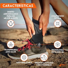 Hyperz - Tobillera para Esguince Ortopedica Tobillera Deportiva de Compresión Ajustable de Neopreno Transpirable, Hombre y Mujer Multi-Talla, fascitis plantar Hombre, Tobillo rehabilitación (1)