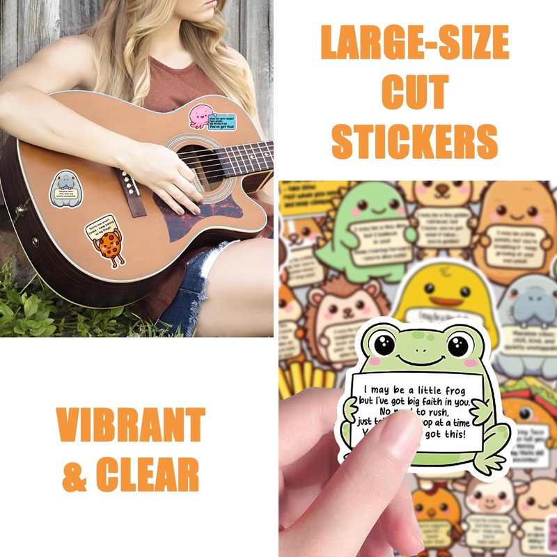 50PCS Emotional Support Stickers, Affirmation Cute Animal Stickers