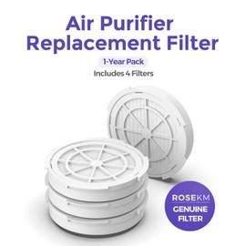 ROSEKM 1-Year Pack Air Purifier Replacement Filter for AP001R, True HEPA Filter, 4 Pack