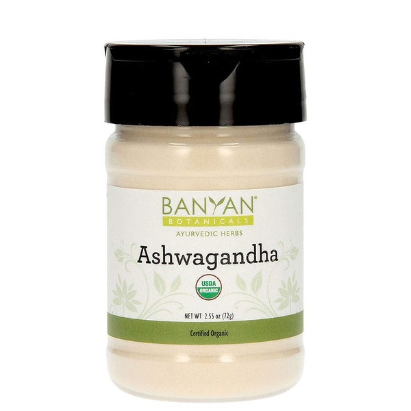 Banyan Botanicals Organic Ashwagandha Powder – Withania somnifera – for Vitality, a Healthy Immune System, Stress Relief,  More* – Spice Jar – Non-GMO Sustainably Sourced Vegan FFL