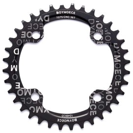Dymoece Bicycle Chainring 104BCD 32T/34T/36T/38T for 9 10 11 Speed Round, Black/Red, Suitable for Most Shimano and Sram Cranksets