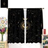 Moon Star Curtains, Minimal Baroque Black Glitter Golden Geometry Universe