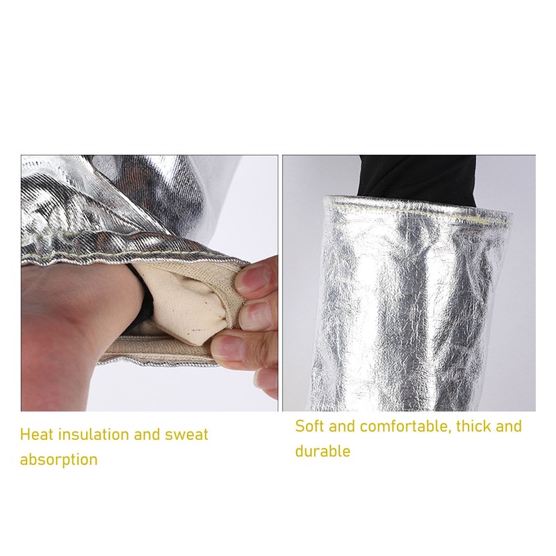 1 Pair Arm Oversleeves Insulated High Temperature Resistant Aluminum Foil