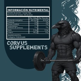 Colágeno Hidrolizado Suplemento Corvus 1kg 100 Servicios