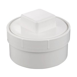 4 Inch PVC DWV Female Sewer Cleanout Cap Adapter with Plug Fitting,for Drainage Piping System White (4 Inch)